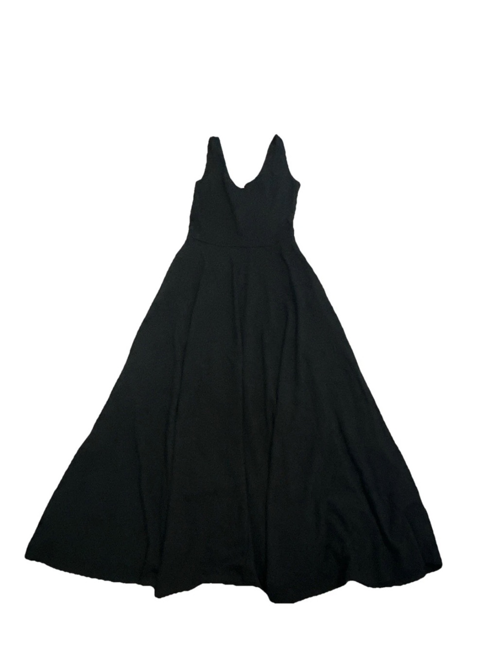 Leith Women’s Sz S Black Fitted Maxi Full Skirt Dress 2 Pockets Barely Worn